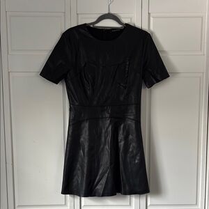 Decker black leather dress